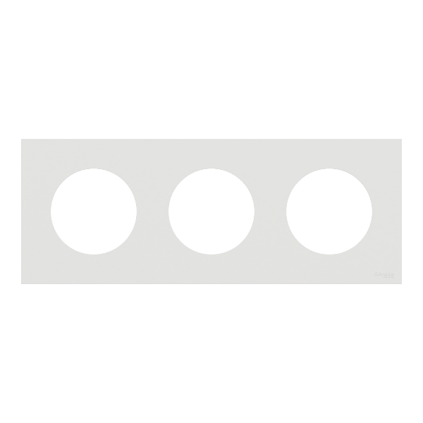 Schneider Electric – Plaque de finition Odace 3 postes – Blanc craie – Réf : S920706